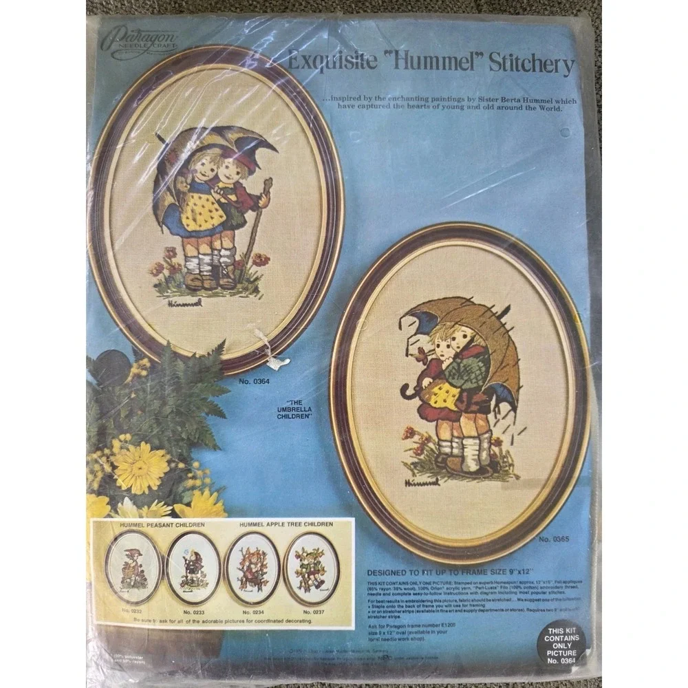 Vintage 1975 Hummel Stitchery Kits NOS Lot 3 Paragon Needlecraft GIFT